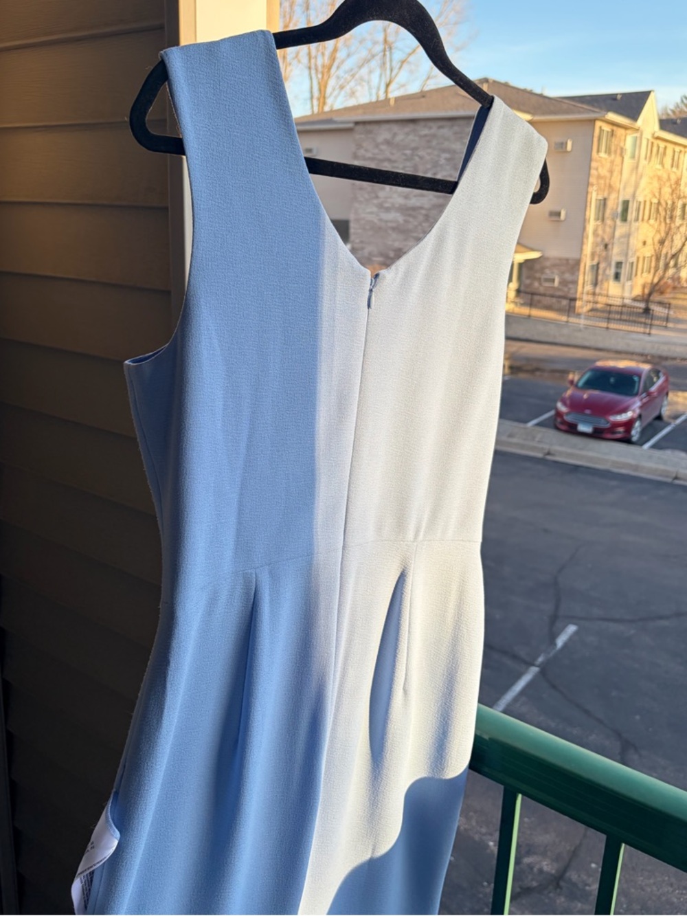 🆕 Dress The Population Light Blue Maxi Dress Slit Elegant Formal Gown Size M - Picture 6 of 15